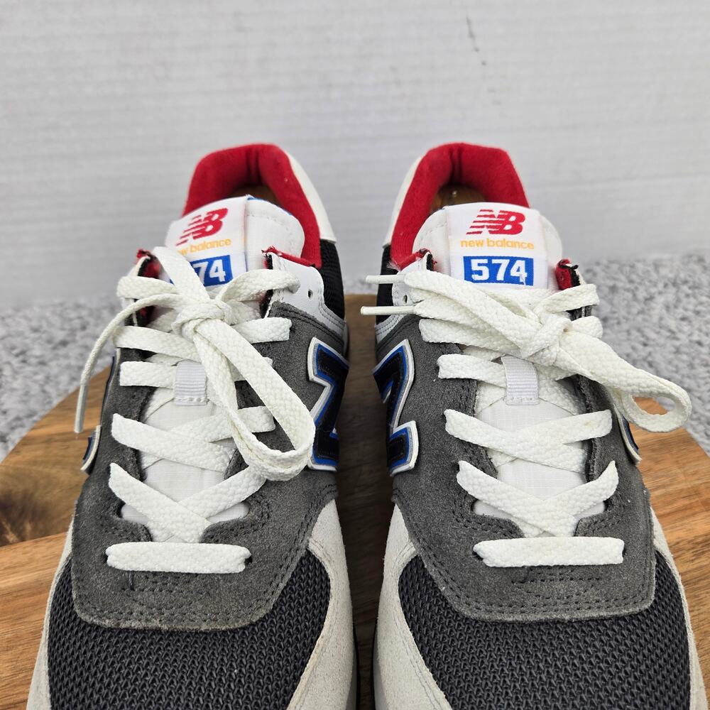 New Balance Mens 11D 574 Black Grey Royal Casual Classic Daily Sneaker ML574LB2 - Picture 7 of 13